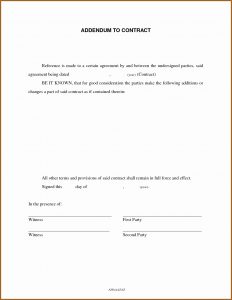 Contract Addendum Template Sample