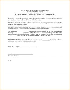Corporate Resolution Template Canada