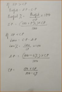 Cp Sp Profit Loss Formula