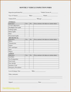 Daily Vehicle Inspection Form Template