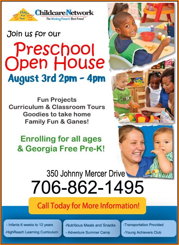 Daycare Open House Flyer Template