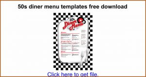 Diner Menu Templates Free Download