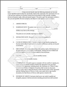Divorce Settlement Agreement Template Texas