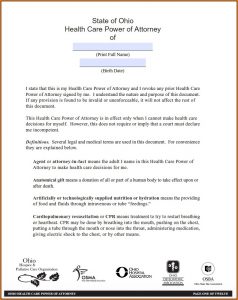 Durable Power Of Attorney Forms Ohio