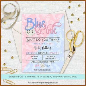 Editable Gender Reveal Invitation Template