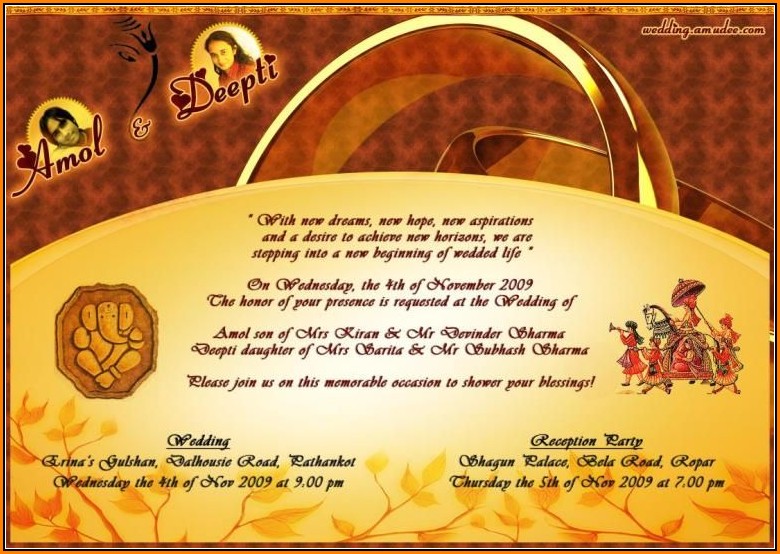 Editable Hindu Wedding Invitation Cards Templates Free Download