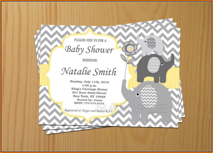 Elephant Baby Shower Invite Template