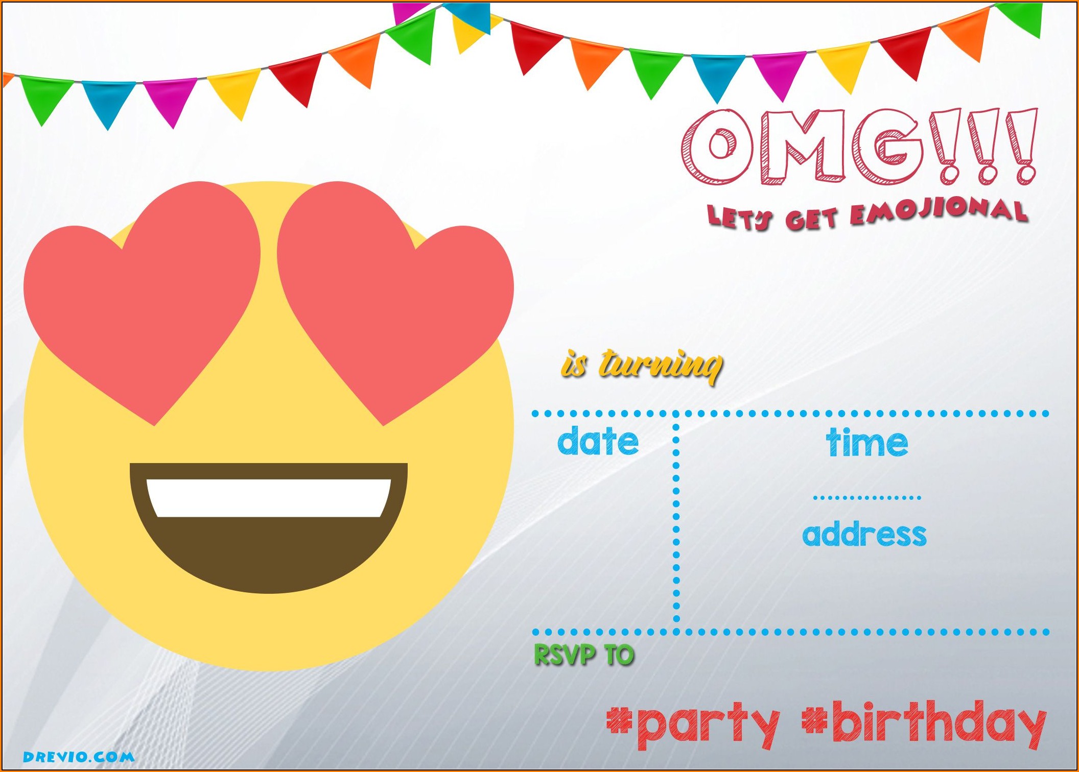 Emoji Invitation Template Printable