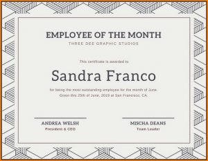 Employee Of The Month Certificate Templates