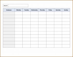 Employee Weekly Work Schedule Template
