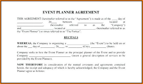 Event Planner Contract Template Free