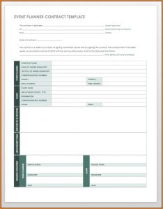 Event Planner Contract Word Template