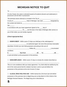 Eviction Notice Forms Michigan