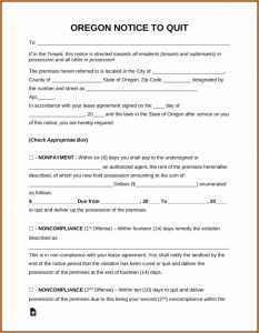 Eviction Notice Forms Oregon
