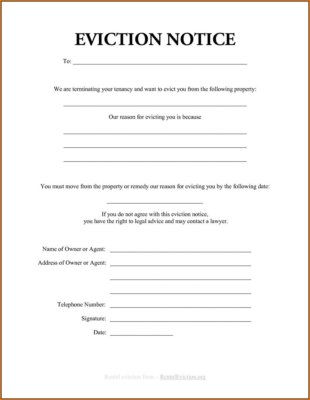 Eviction Notice Forms To Print Out