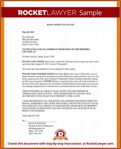 Eviction Notice Texas Free Form
