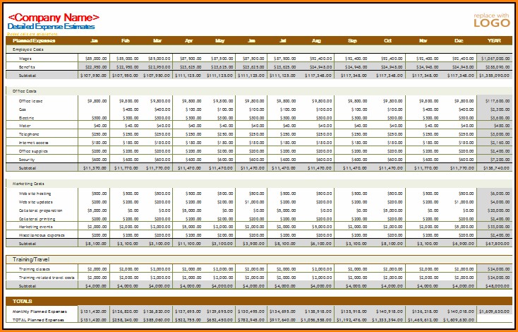 Excel Business Monthly Budget Template