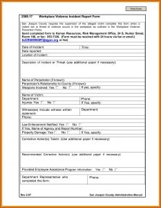 Exposure Incident Report Form Osha