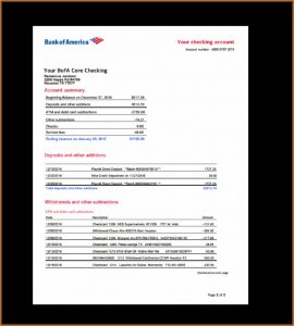 Fake Bank Of America Statement Template