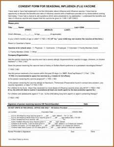Flu Vaccine Consent Form 2018