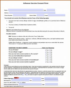Flu Vaccine Consent Form For Adults