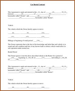 Free Car Rental Agreement Form