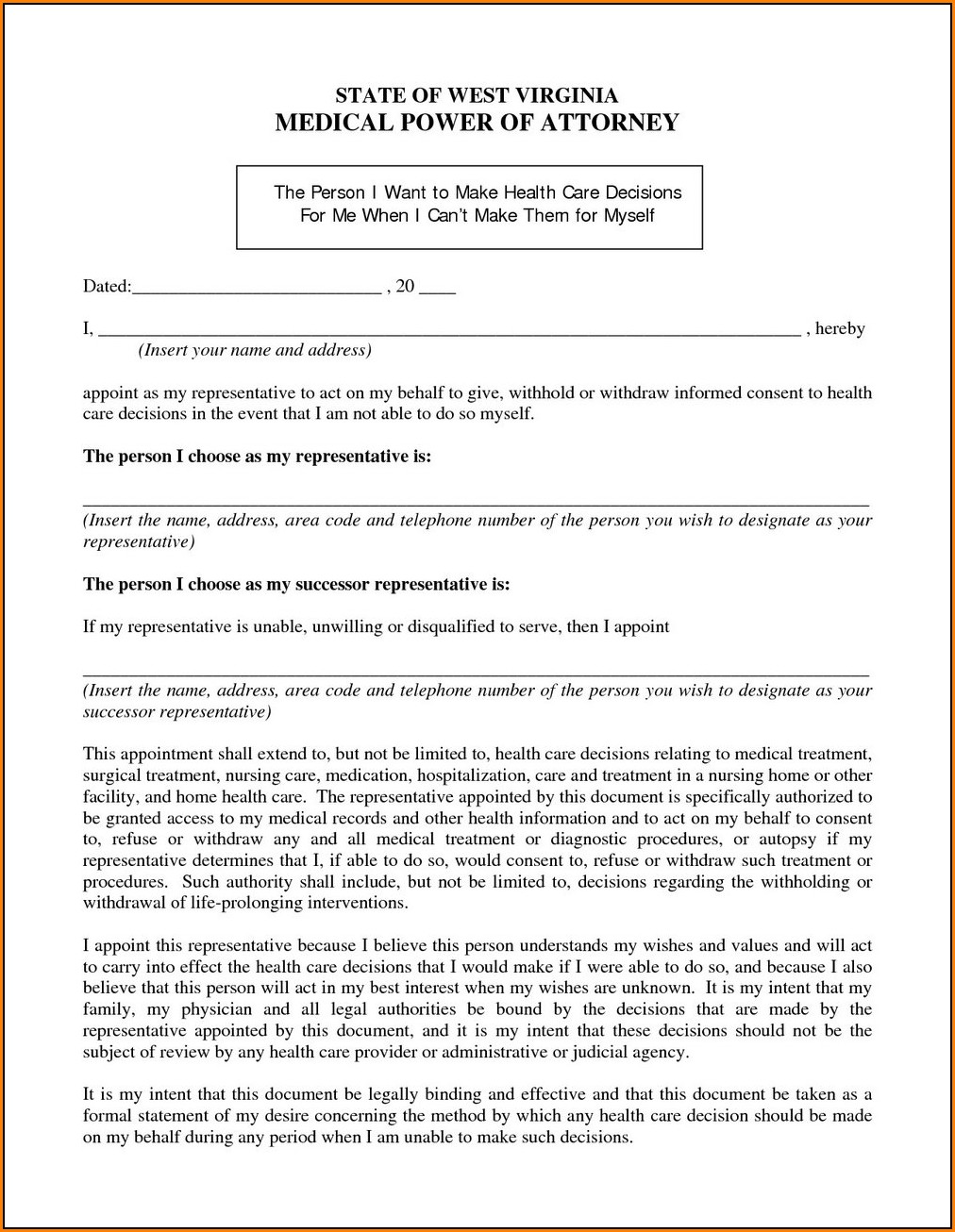 Free Durable Power Of Attorney Forms To Print