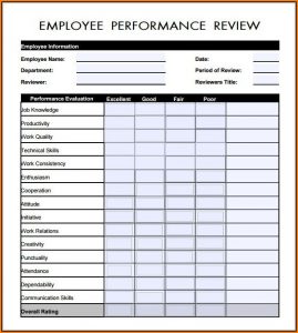 Free Employee Evaluation Form Pdf