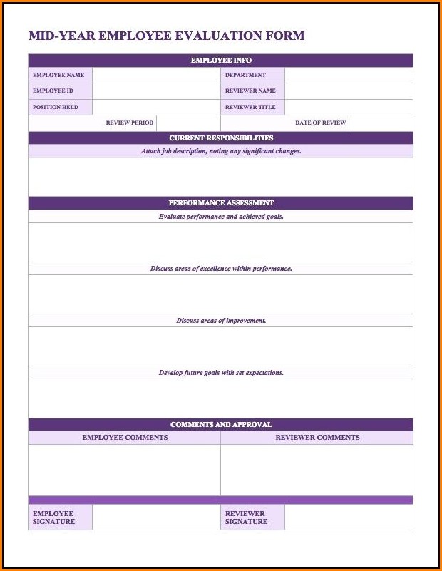 Free Employee Evaluation Form Template Word