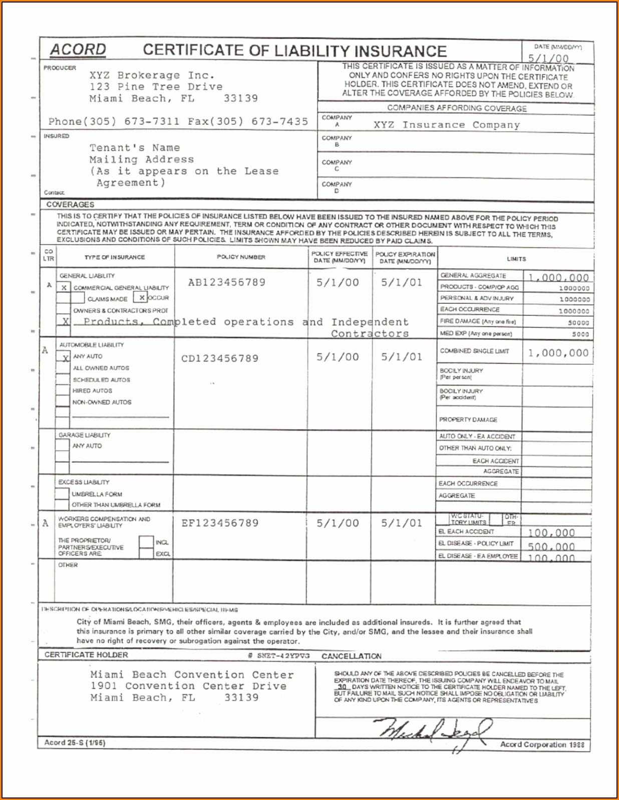 Free Fillable Acord Forms