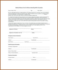Free Medical Release Form For Minor