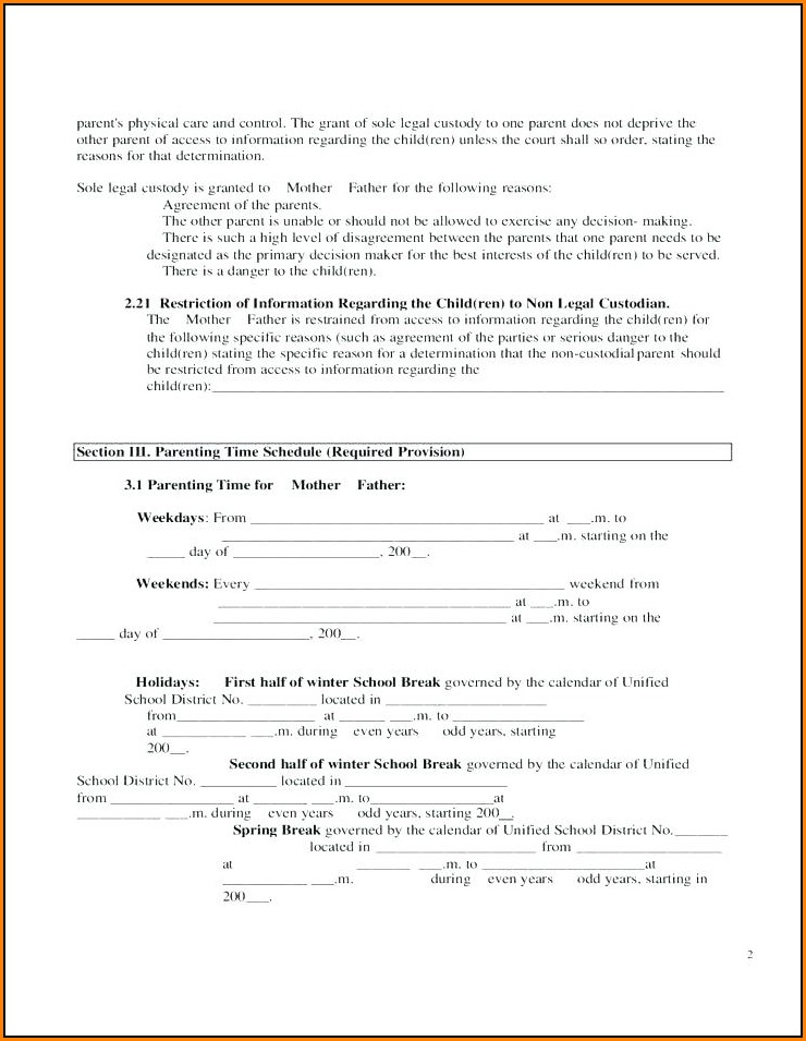 Free Printable Child Guardianship Forms In Case Of Death