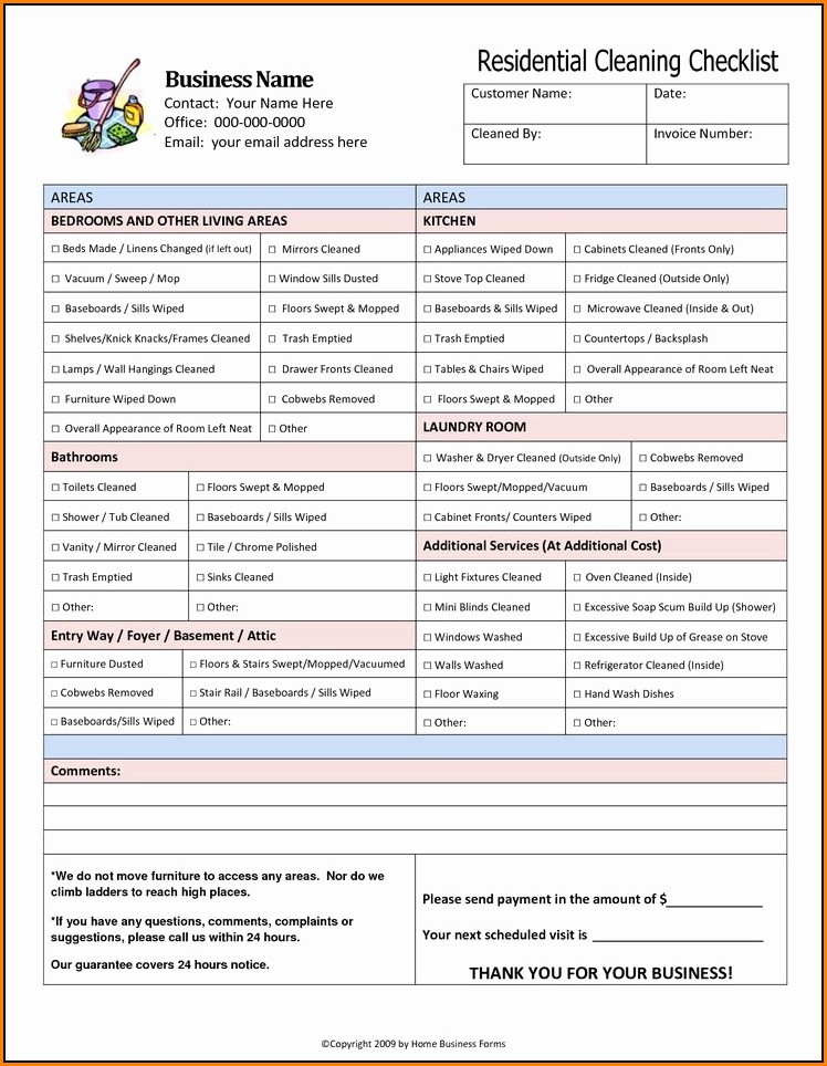 Free Printable Cleaning Business Forms