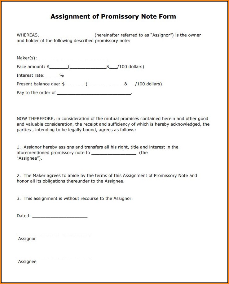 Free Promissory Note Form