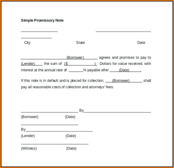 Free Simple Promissory Note Template