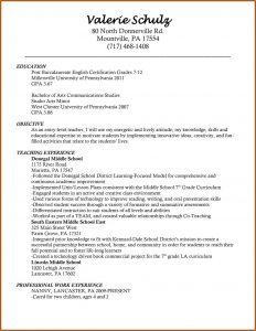 Free Teaching Resume Templates Microsoft Word