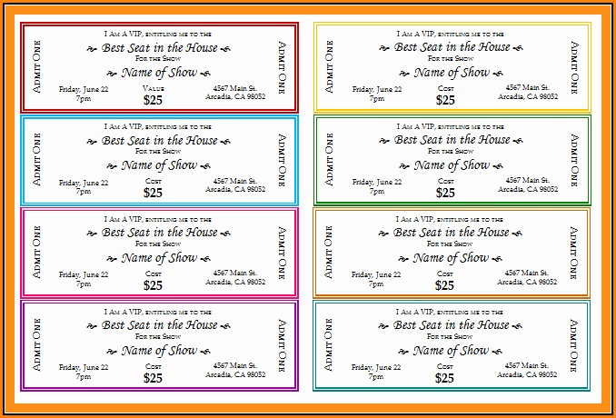 Fundraising Ticket Template Free