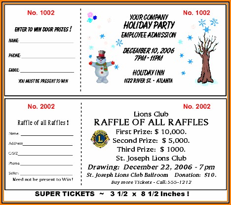 Fundraising Ticket Template