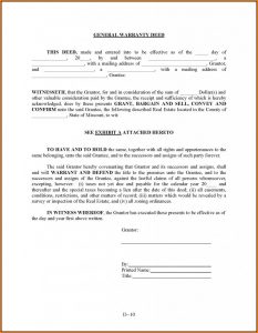 General Warranty Deed Form Missouri