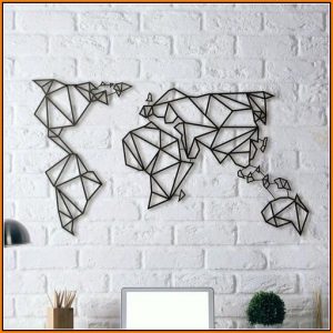 Geometric World Map Wall Art