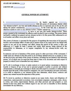 Georgia Power Of Attorney Form