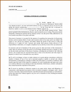 Georgia Power Of Attorney Form Pdf