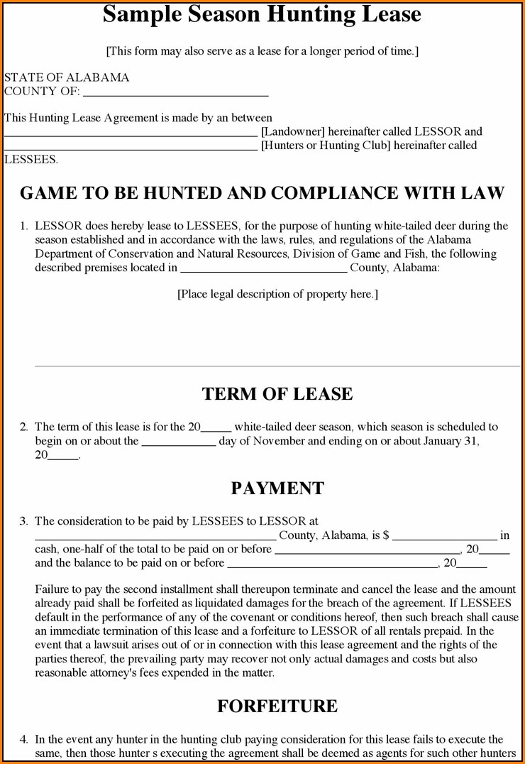 Hunting Lease Template