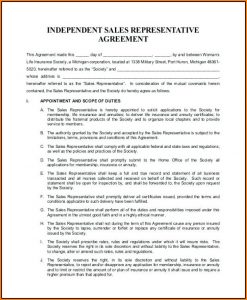 Independent Sales Rep Contract Template