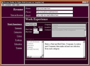Interactive Resume Builder