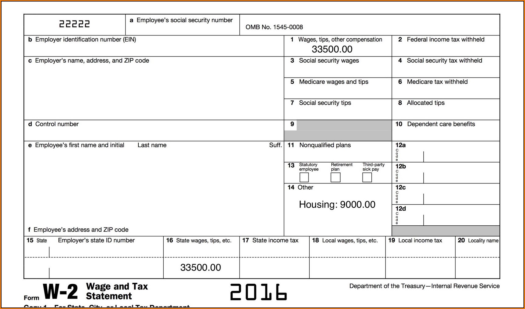 Irs W2 Forms 2016