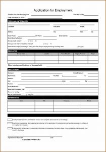 Job Application Form Template Free Download
