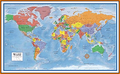 Laminated World Map Poster