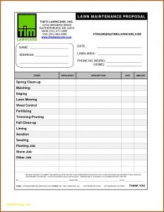 Lawn Care Bid Proposal Template Free