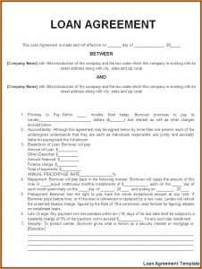 Loan Agreement Templates Uk